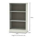 Beckett Cream Gloss 3 Shelf Bookcase from Roseland size