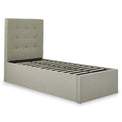 Floss Oatmeal Faux Linen Ottoman Storage Bed Frame from Roseland