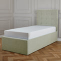 Floss Oatmeal Faux Linen Ottoman Storage Bed Frame from Roseland