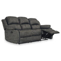 Anton Charcoal Zonica Leather Reclining 3 Seater Sofa