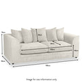 Bletchley Cream Jumbo Cord 3 Seater Sofa dimensions