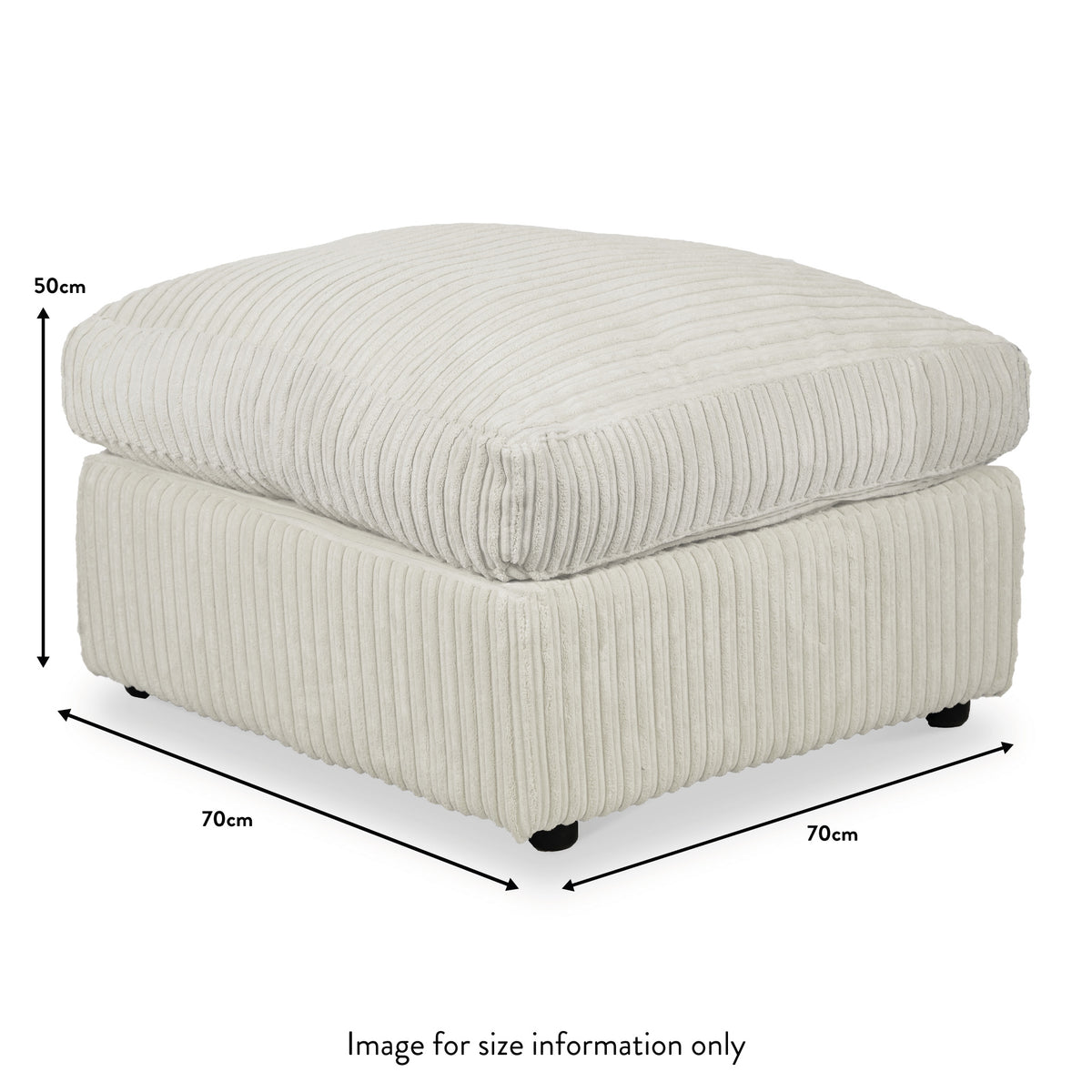 Bletchley Cream Jumbo Cord Footstool dimensions