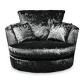 Tamara Black Crushed Velvet Swivel Armchair