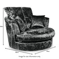 Tamara Black Crushed Velvet Swivel Chair dimensions