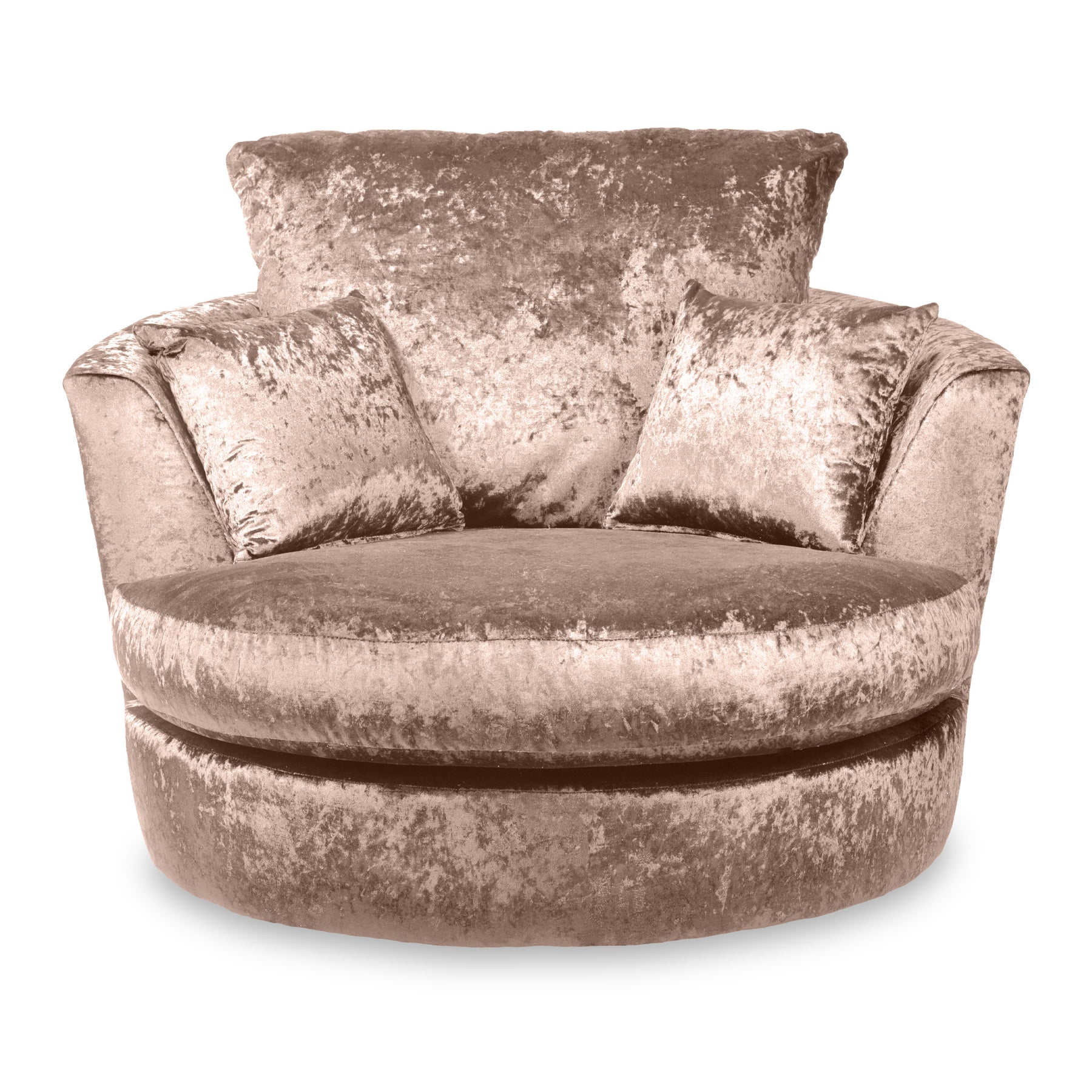Tamara Mink Crushed Velvet Swivel Armchair