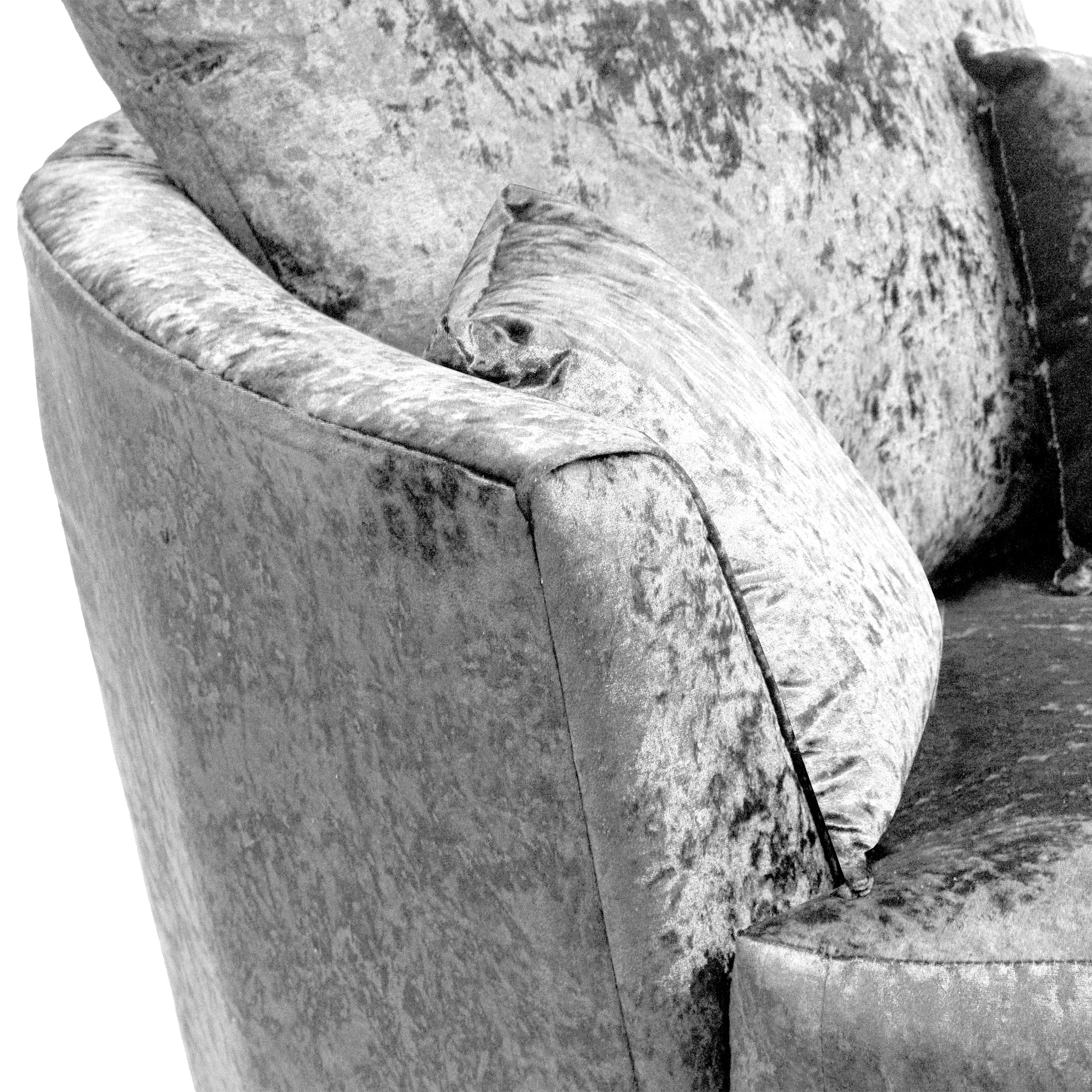Tamara Crushed Velvet Fabric Swivel Arm Chair Roseland
