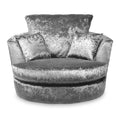 Tamara Silver Crushed Velvet Swivel Armchair