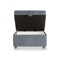 Chester Navy Hopsack Small Storage Footstool