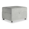Chester Silver Hopsack Small Storage Footstool from Roseland Furniture
