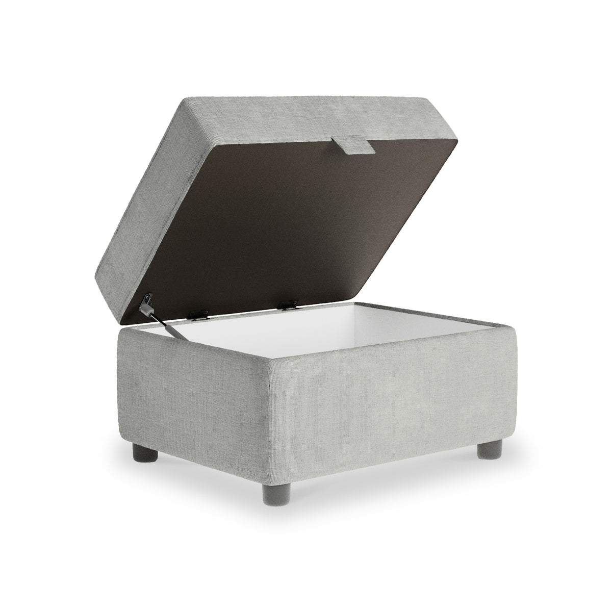 Chester Silver Hopsack Small Storage Footstool