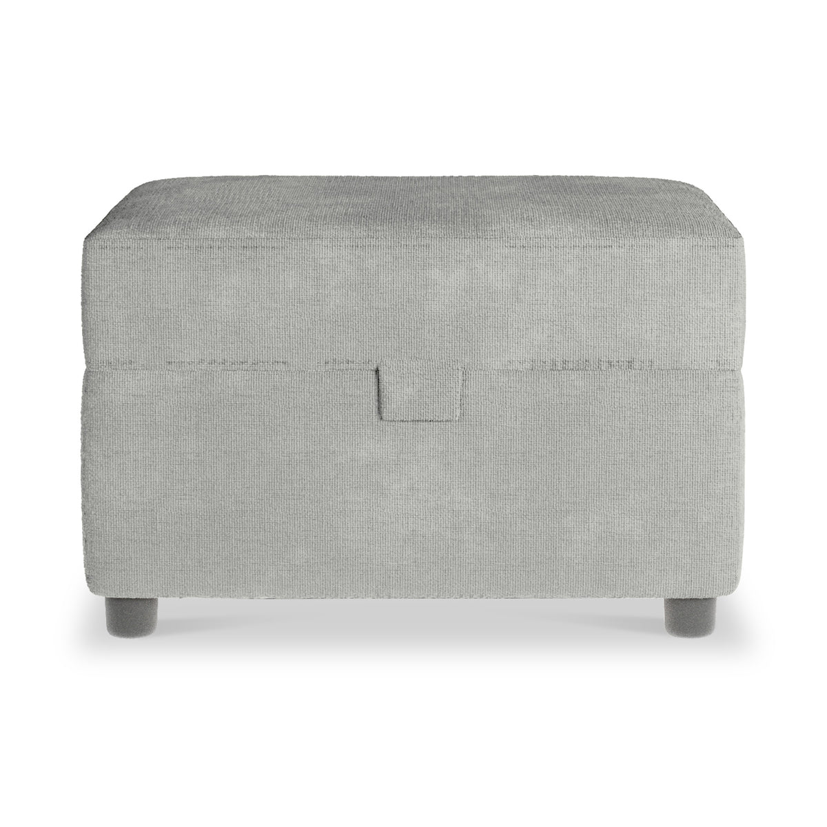 Chester Silver Hopsack Small Storage Footstool