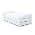 Snooze White Wooden Bed with Trundle Pull Out 