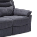 Conway Charcoal 3 Seater Recliner Sofa - Close up of front