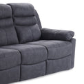 Conway Charcoal 3 Seater Recliner Sofa - Close up of arm