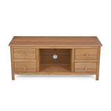 Tabletop view of the Falmouth Oak Large TV Unit with 4 Drawers from Roseland Furniture