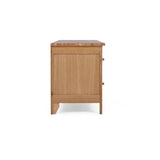 Side view of the Falmouth Oak Large TV Unit with 4 Drawers