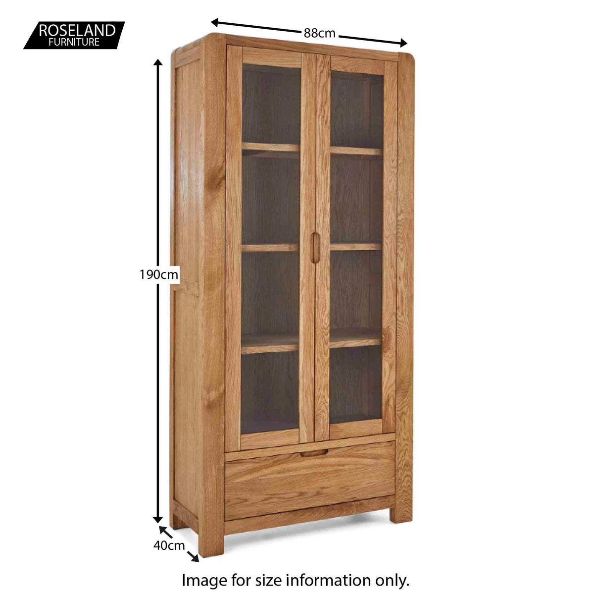 Size guide - Harvey Display Cabinet