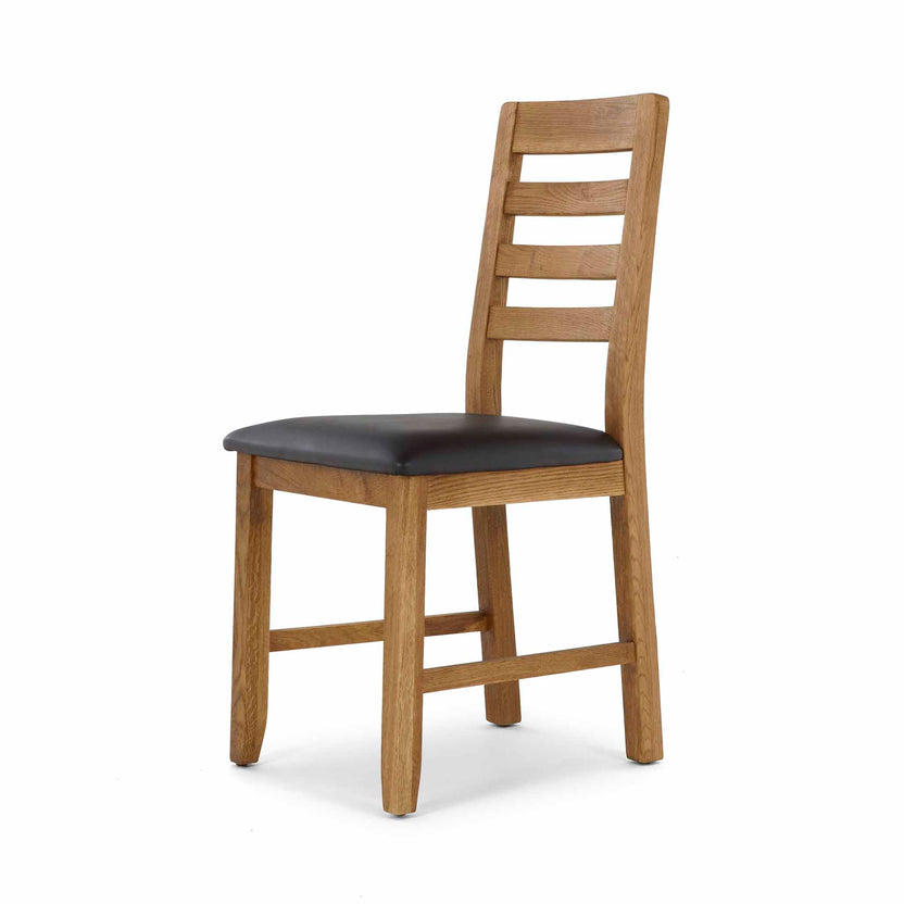 Harvey Chunky Oak Dining Chairs with Linen or Faux Leather Seats