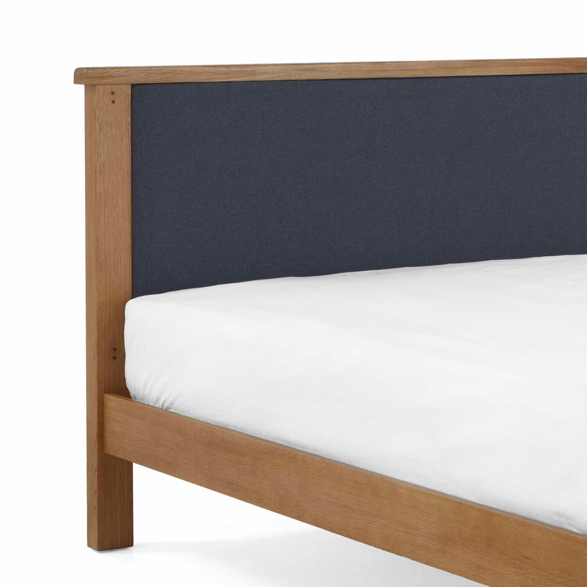 side view of headboard with wooden frame