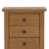 close up of the oak top on the Broadway Oak Bedside Table