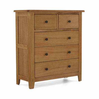 Broadway Oak 2 Over 3 Drawer Chest