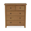 Broadway Oak 2 Over 3 Drawer Chest - Front View