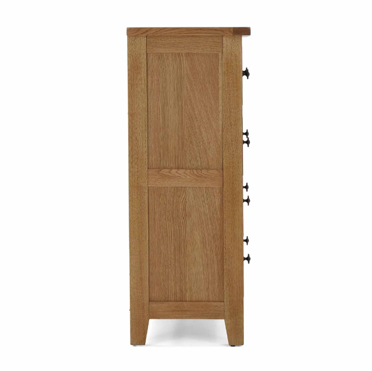 Broadway Oak 2 Over 3 Drawer Chest - Side on view