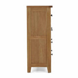 Broadway Oak 2 Over 3 Drawer Chest - Side on view