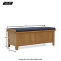 Size guide - Broadway Oak Storage Bench