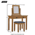 Size Guide - Broadway Oak Dressing Table Set