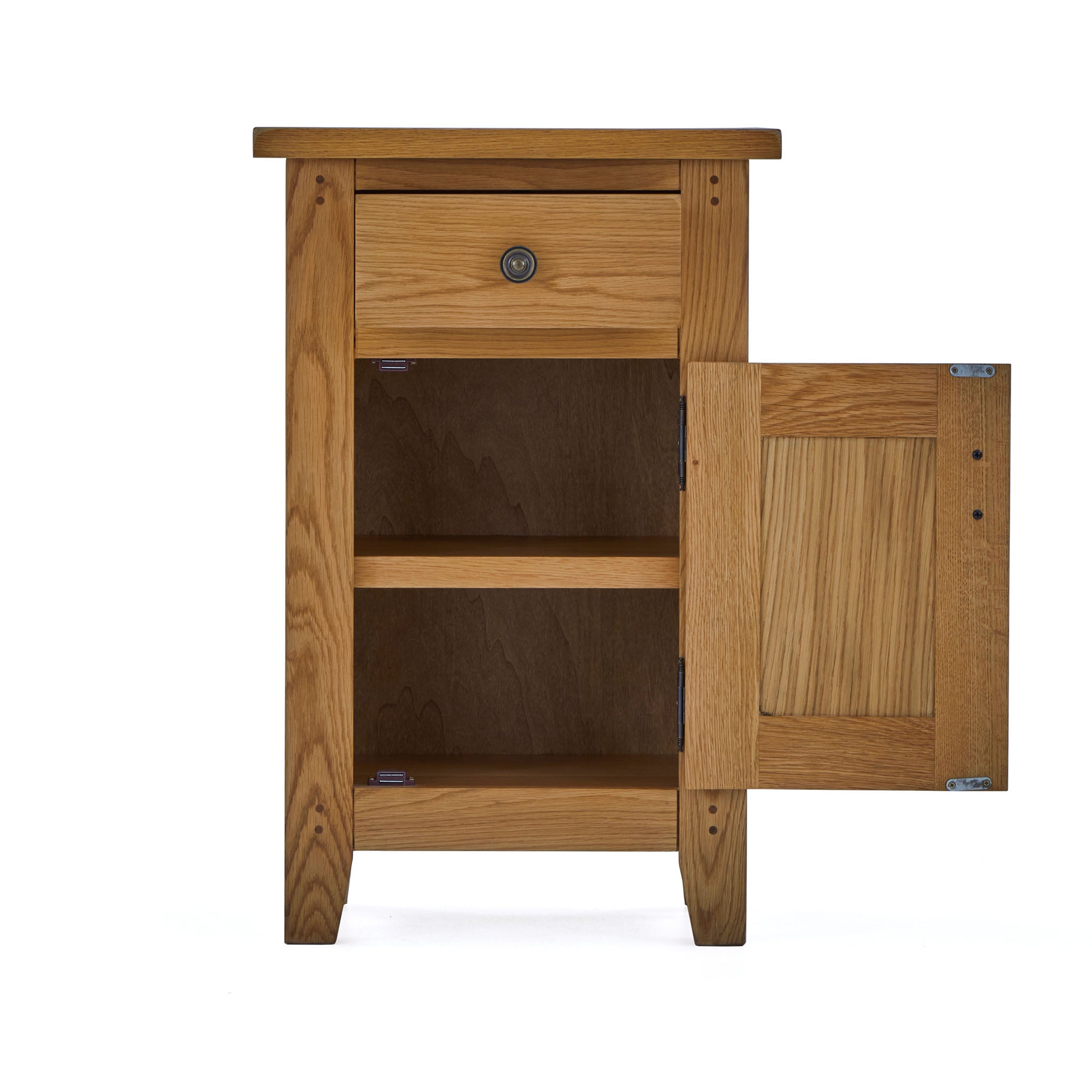 Narrow oak telephone shop table