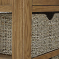 Broadway Oak Console Table with Baskets