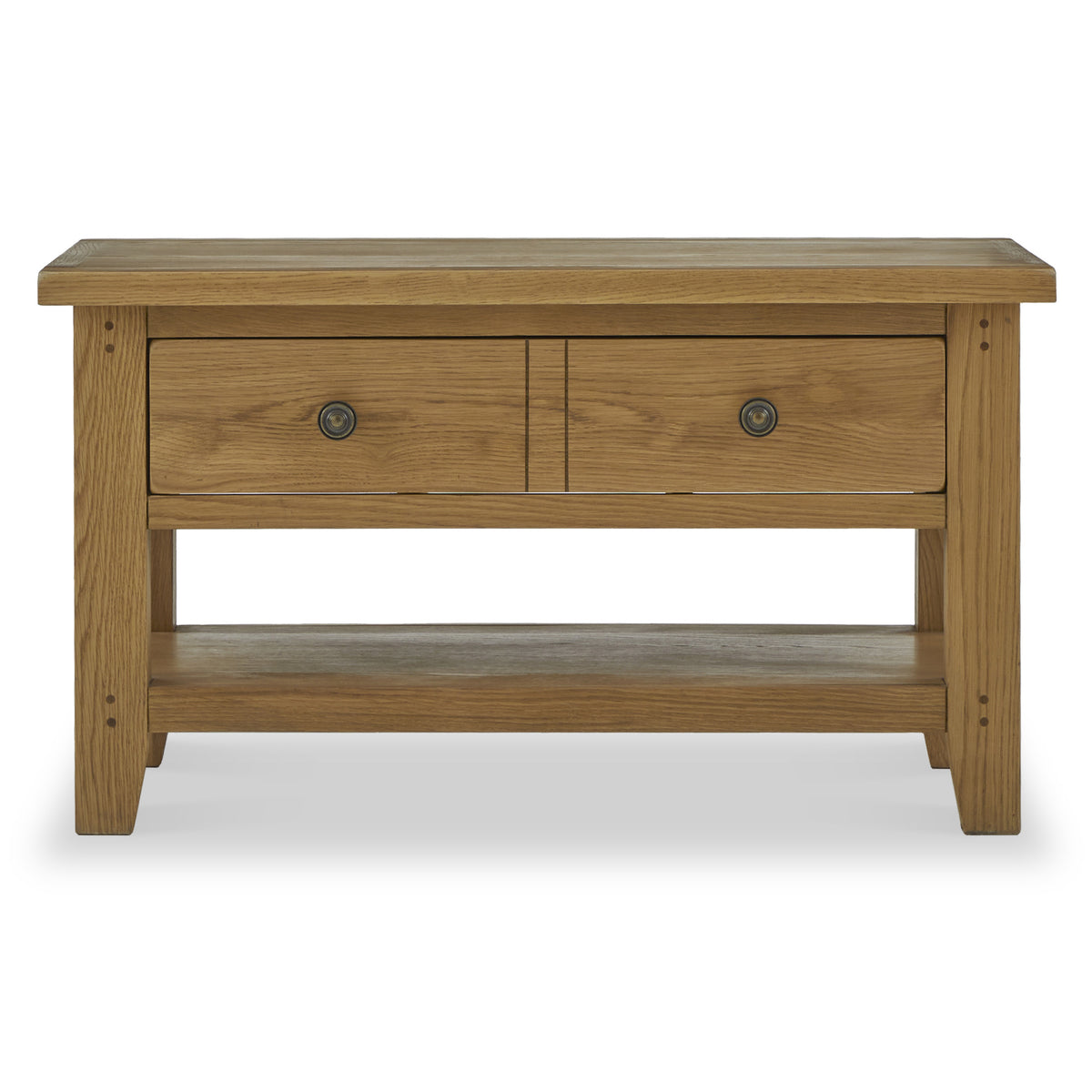 Broadway Oak Small Coffee Table with Storage drawers