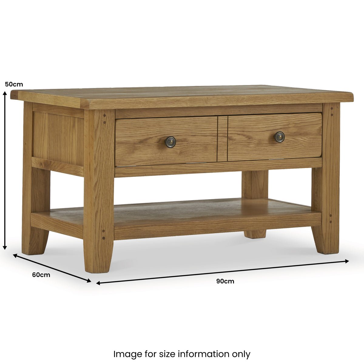 Broadway Oak Small Coffee Table dimensions