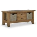 Broadway Oak Large Coffee Table with Baskets from Roseland Furniture