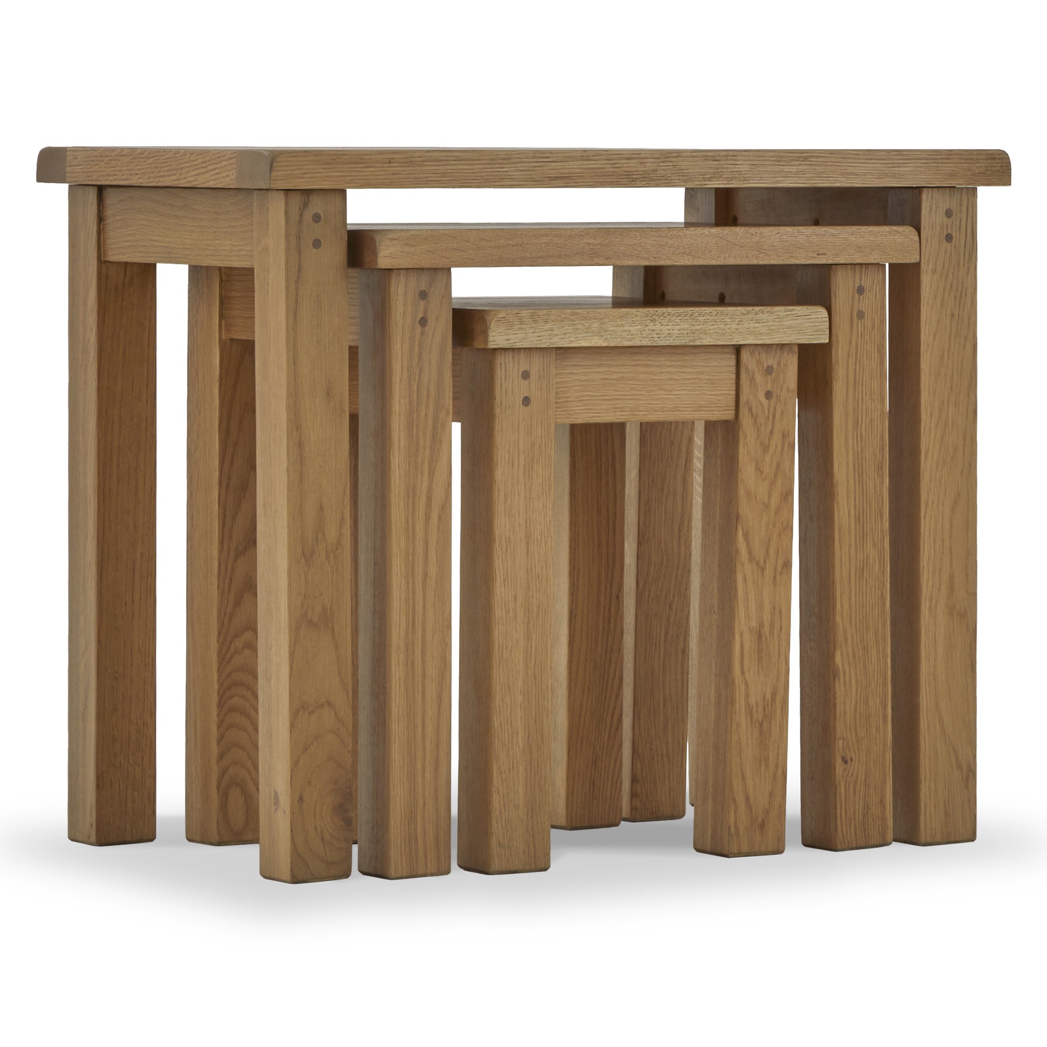 Oak veneer nest of tables discount
