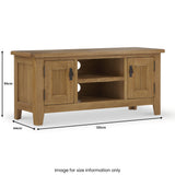 Broadway Oak 120cm TV Unit dimensions