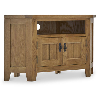 Broadway Oak Corner TV Unit with Door