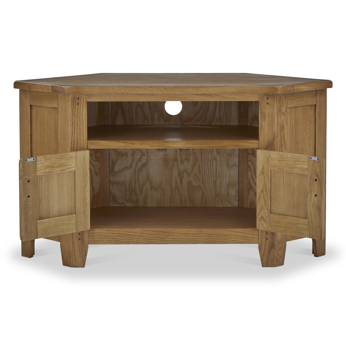 Broadway Oak Corner Television Cabinet with Doors