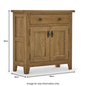 Broadway Oak Mini Sideboard Cabinet dimensions