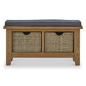 Broadway Oak Hallway Bench with Baskets