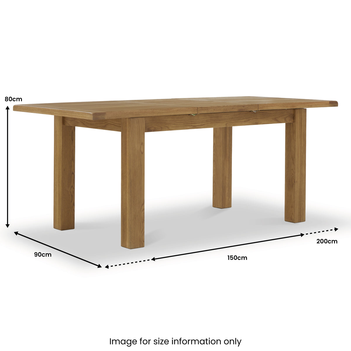 Broadway Oak Small Butterfly Extending Table dimensions