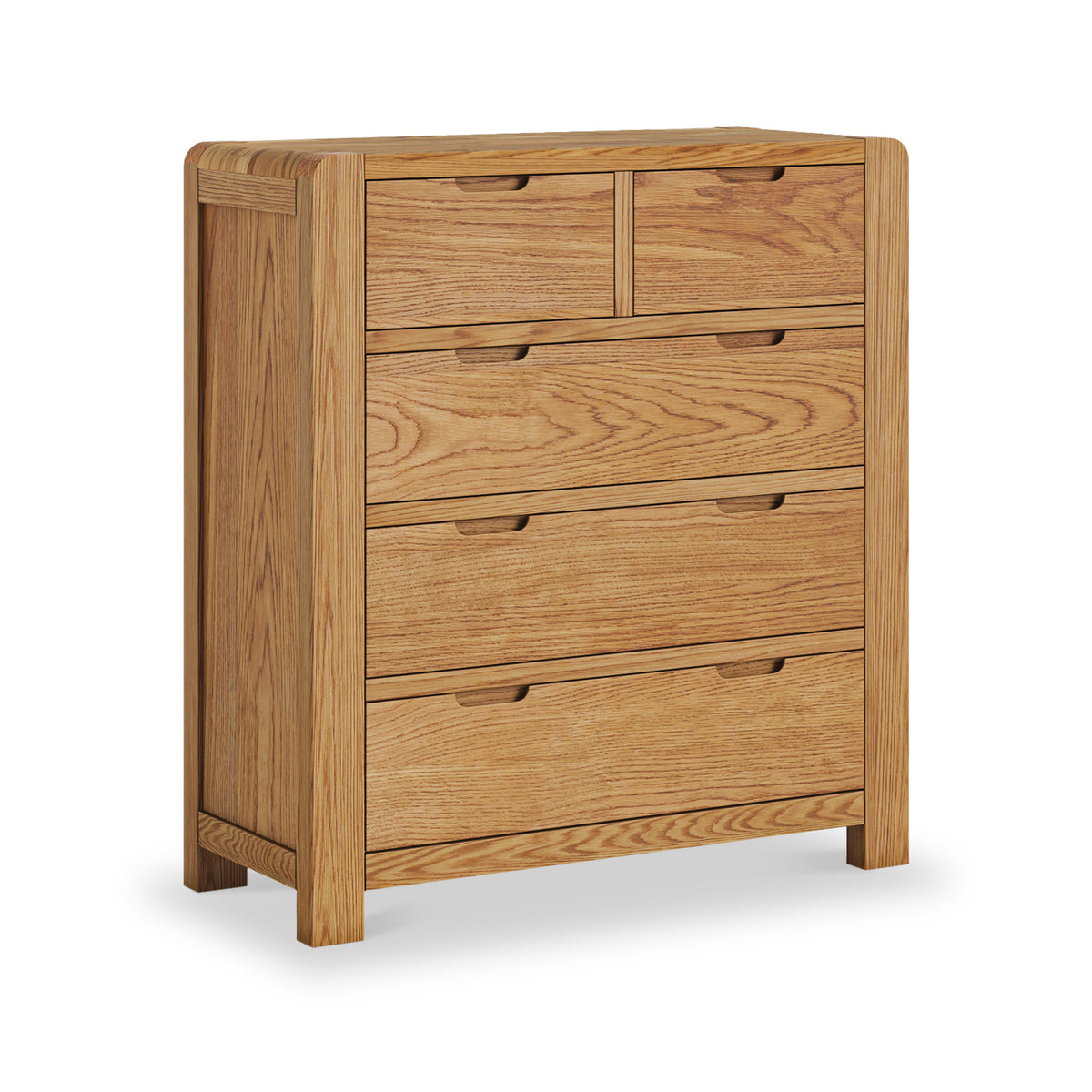 Harvey Oak 2 Over 3 Chest of drawer from Roseland Furniture