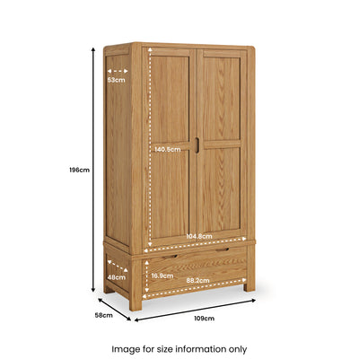 Harvey Oak Double Wardrobe