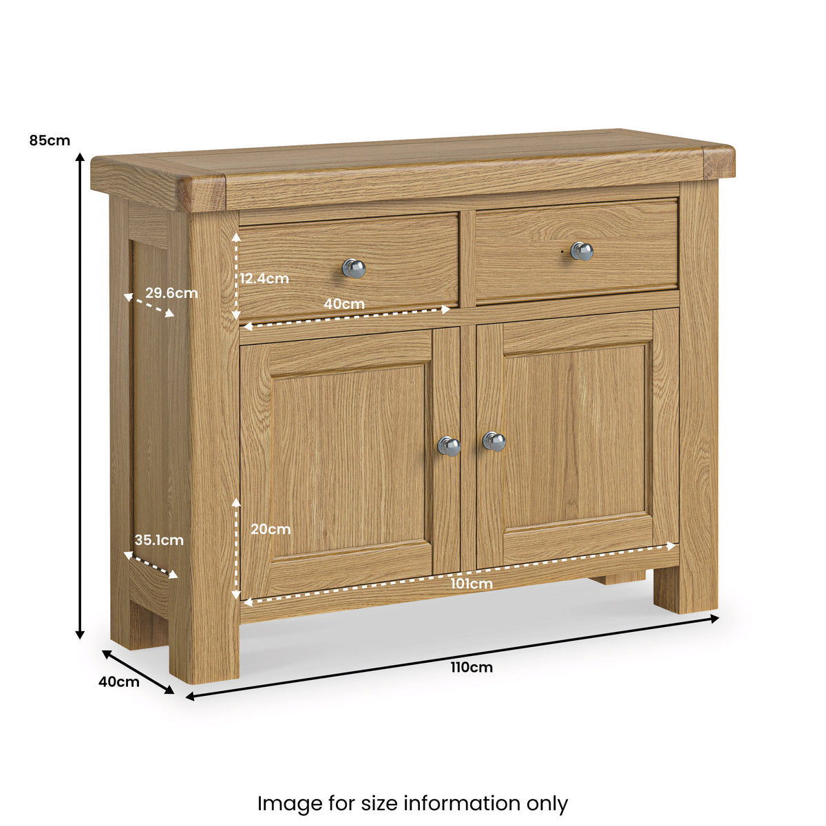 Portland Oak Door Small Sideboard Cabinet for Living Room Roseland