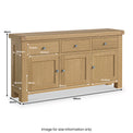 Portland Oak Large Sideboard Cabinet dimensions