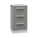 Blakely Grey and White 3 Drawer Bedside Cabinet from roseland