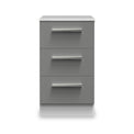Blakely Grey and White 3 Drawer Bedside Cabinet