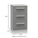 Blakely Grey and White 3 Drawer Bedside Cabinet