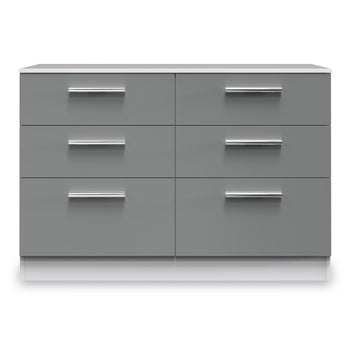 Blakely Grey and White 6 Drawer Wide Chest